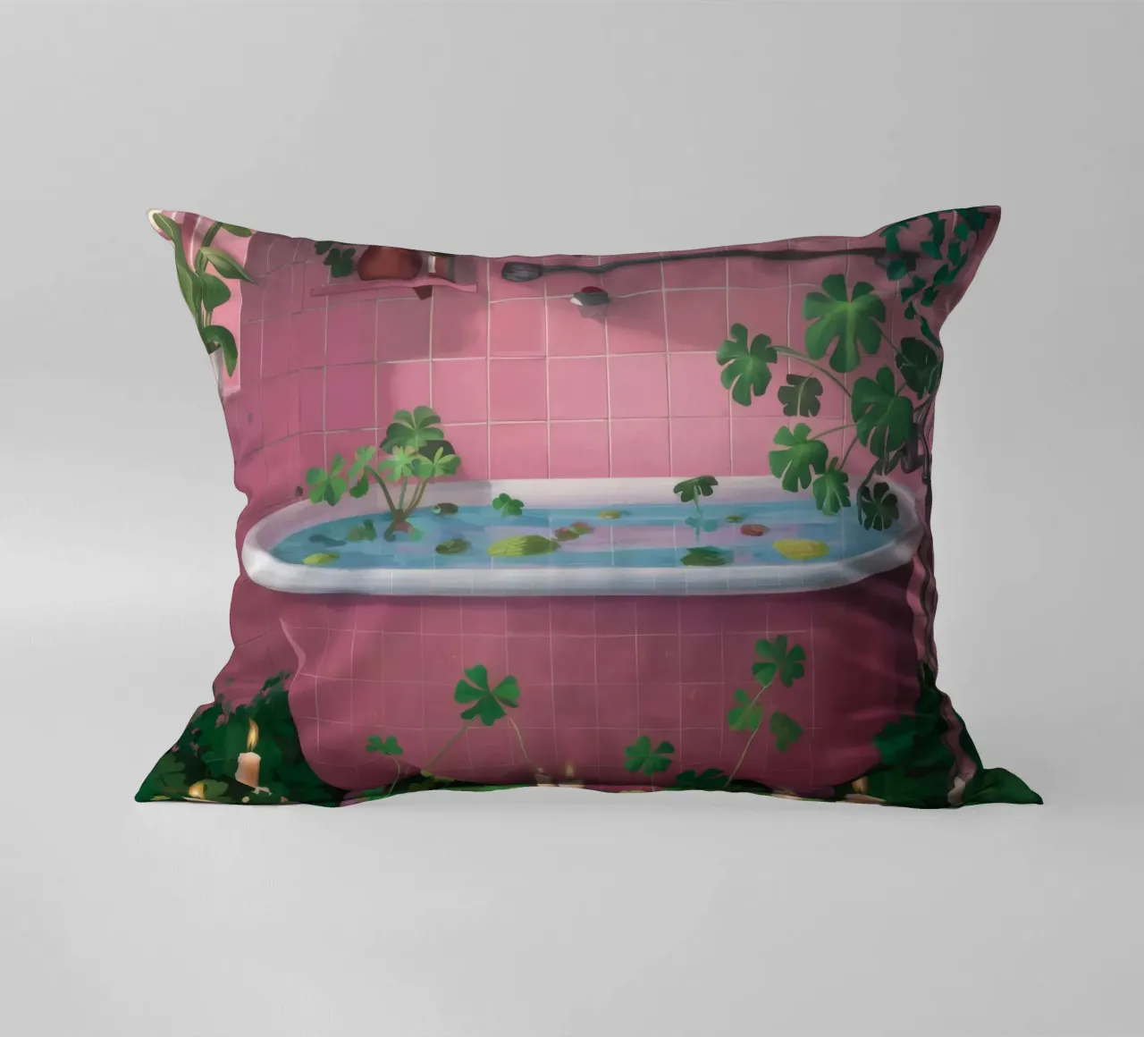 Vasca da bagno rosa Jungle cuscino da Pan Denim