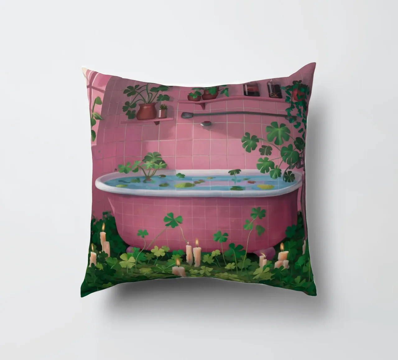Vasca da bagno rosa Jungle cuscino da Pan Denim
