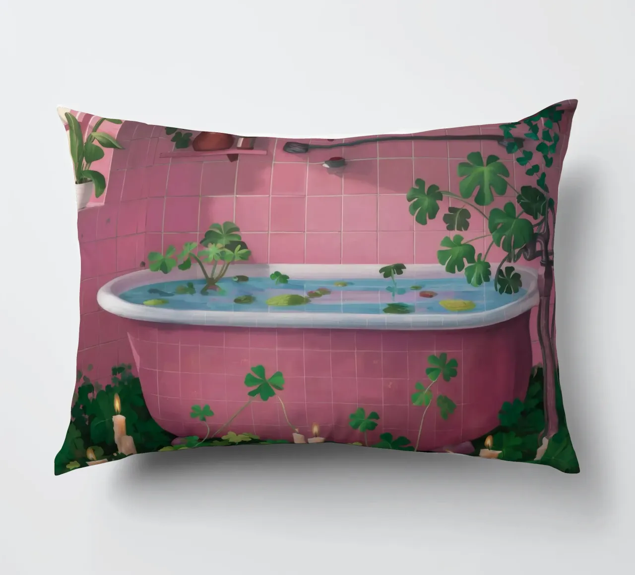 Vasca da bagno rosa Jungle cuscino da Pan Denim
