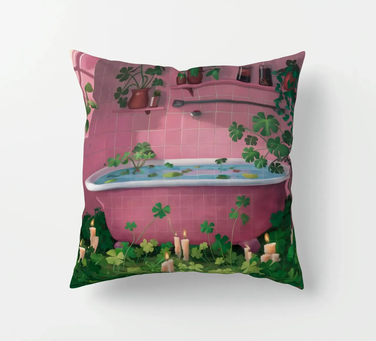 Vasca da bagno rosa Jungle cuscino da Pan Denim