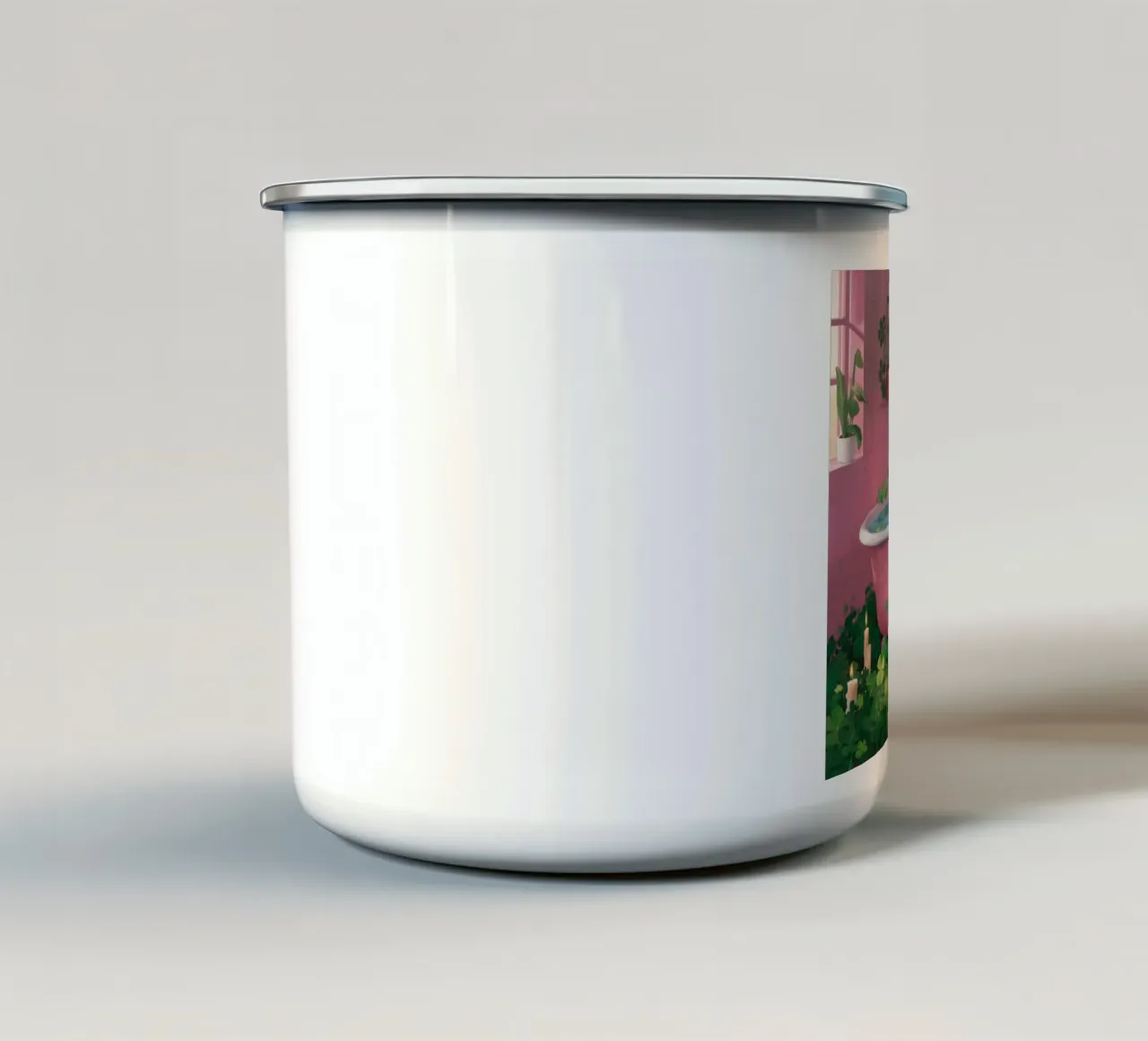Vasca da bagno rosa Jungle tazza in smalto da Pan Denim