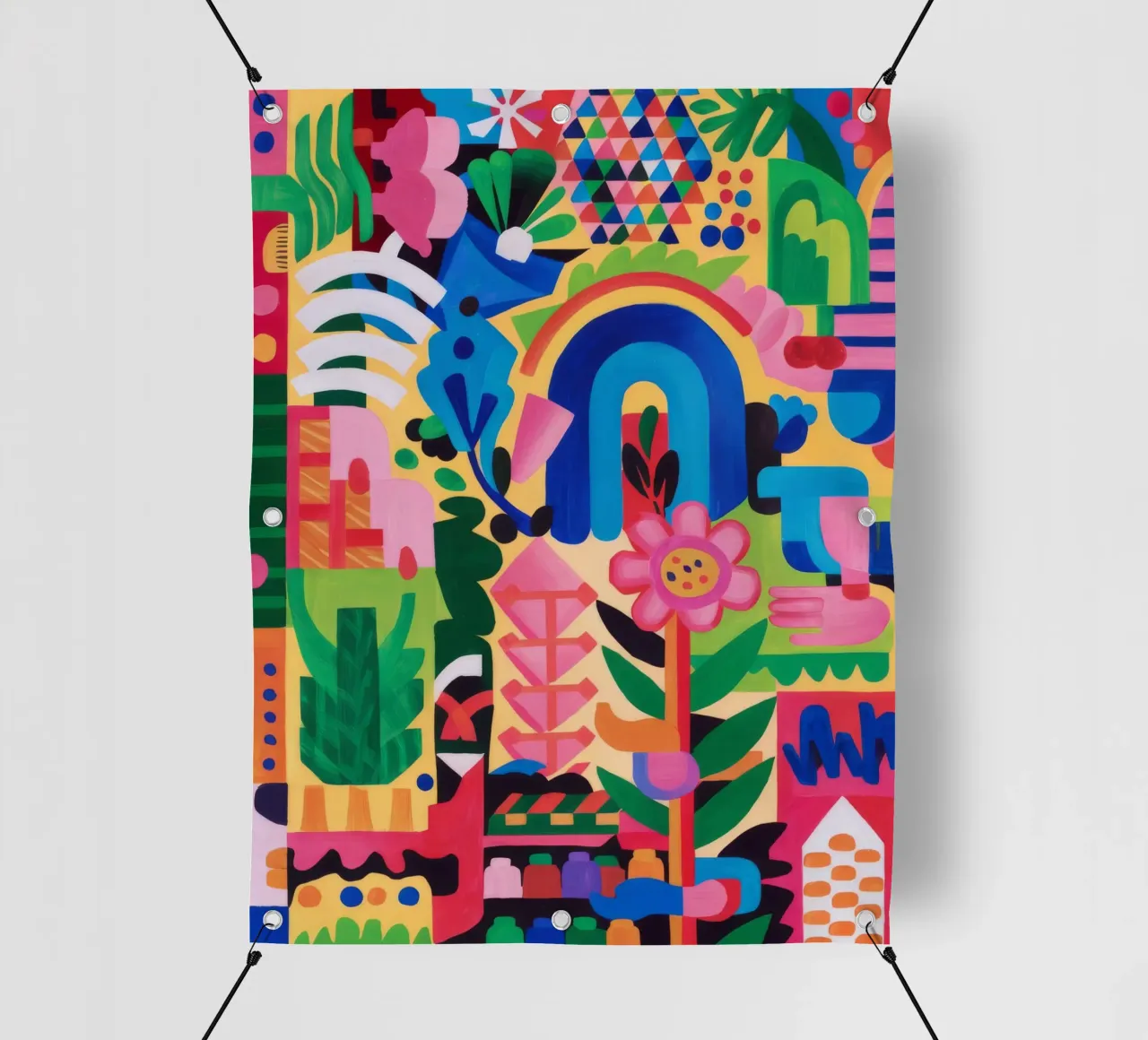 Totem della gioia arcobaleno telo in pvc da Tiga Bersama