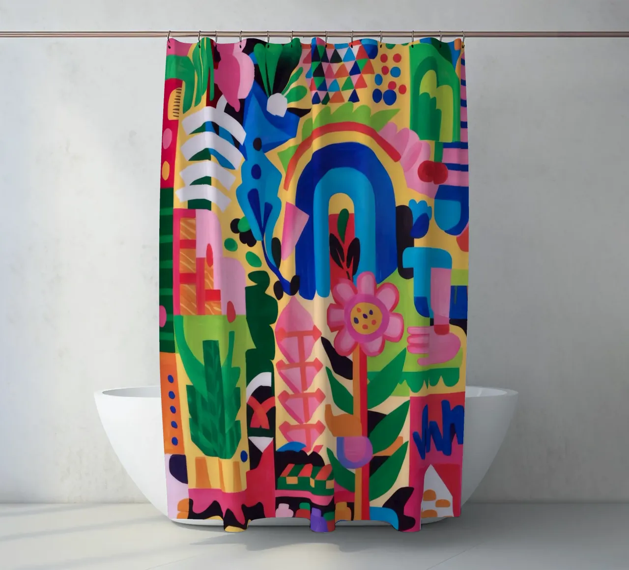 Regenbogen Totem Freude Duschvorhang von Tiga Bersama