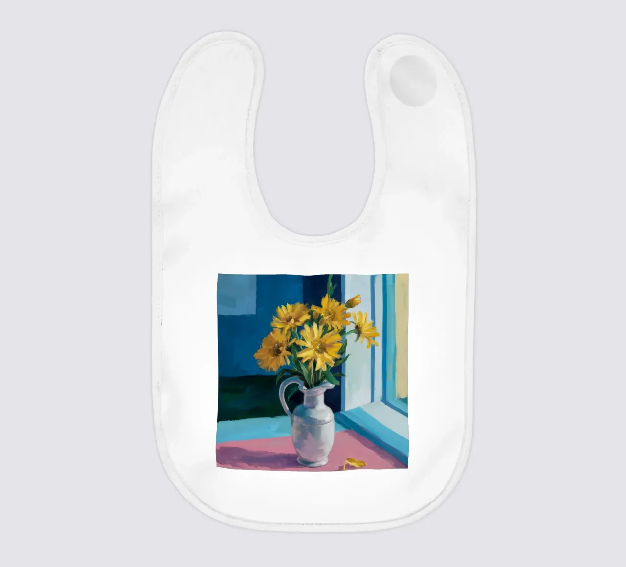Sunflower Window Sill baby bib by Fable Tempa
