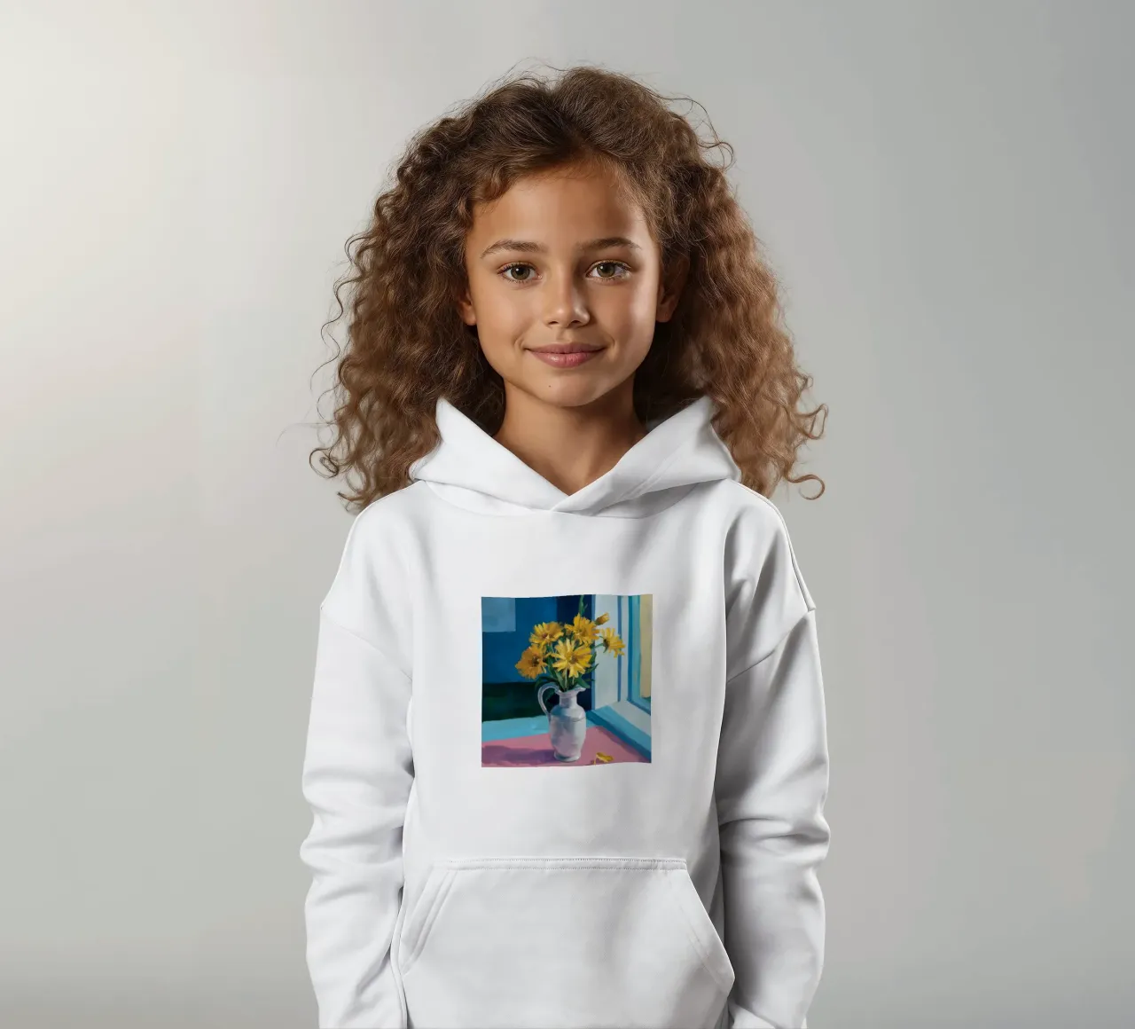 Sunflower Window Sill kids hoodie by Fable Tempa
