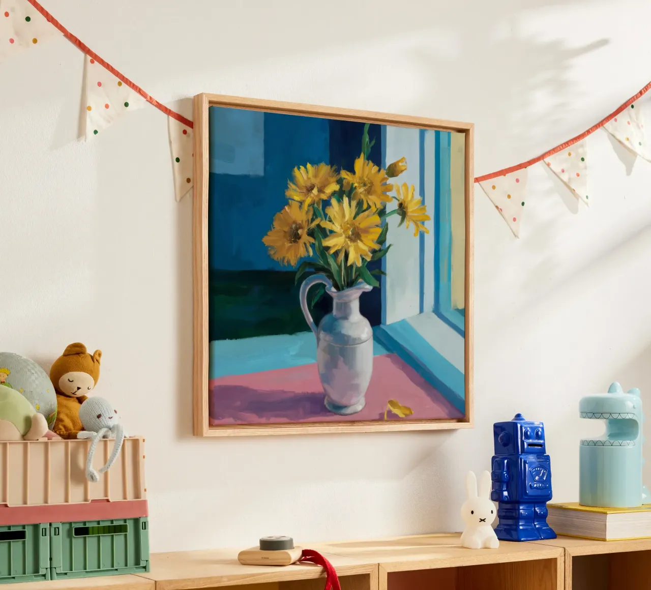 Tournesol Appui de fenêtre toile avec Caisse américaine de Fable Tempa