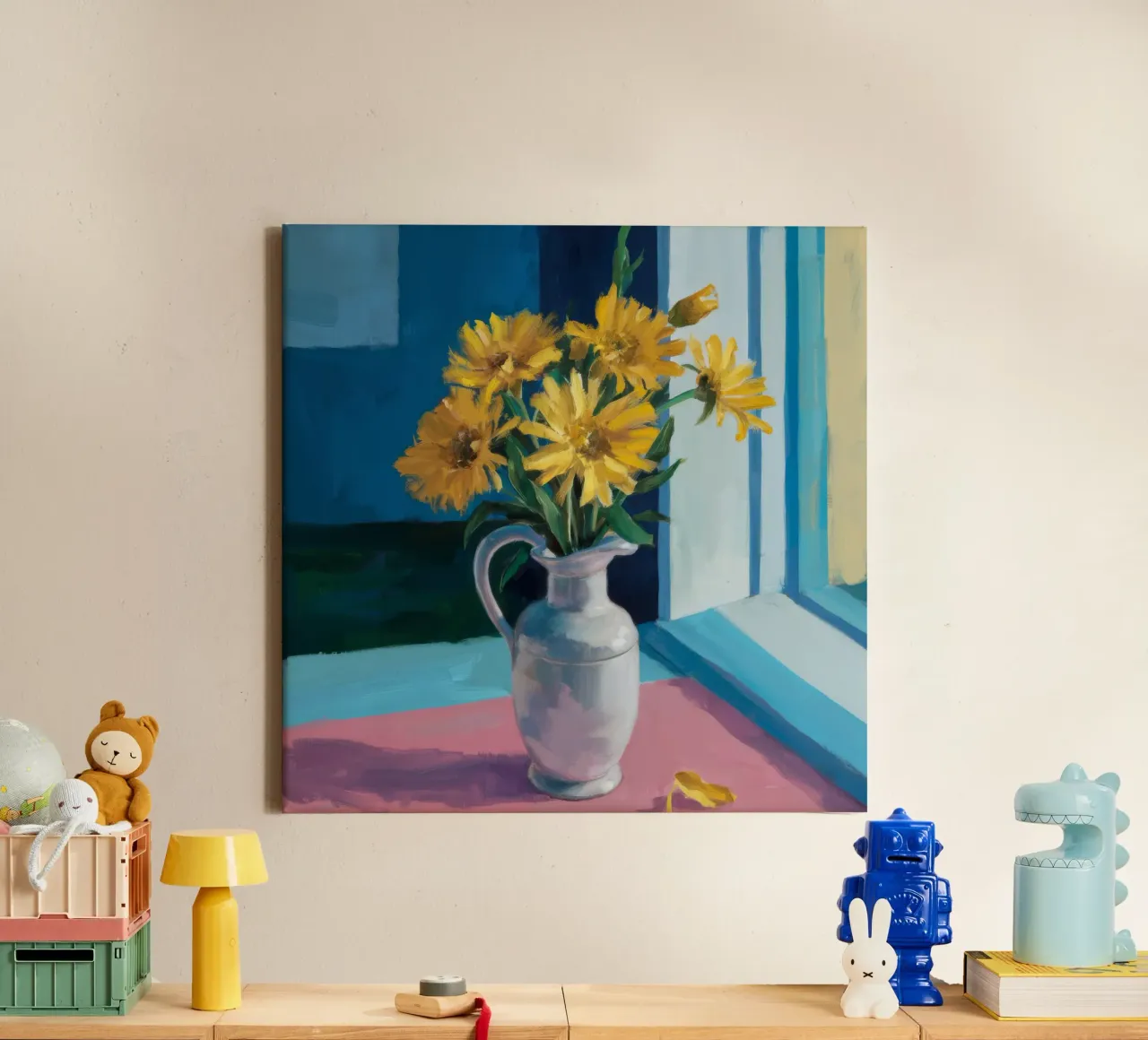 Tournesol Appui de fenêtre toile avec Caisse américaine de Fable Tempa