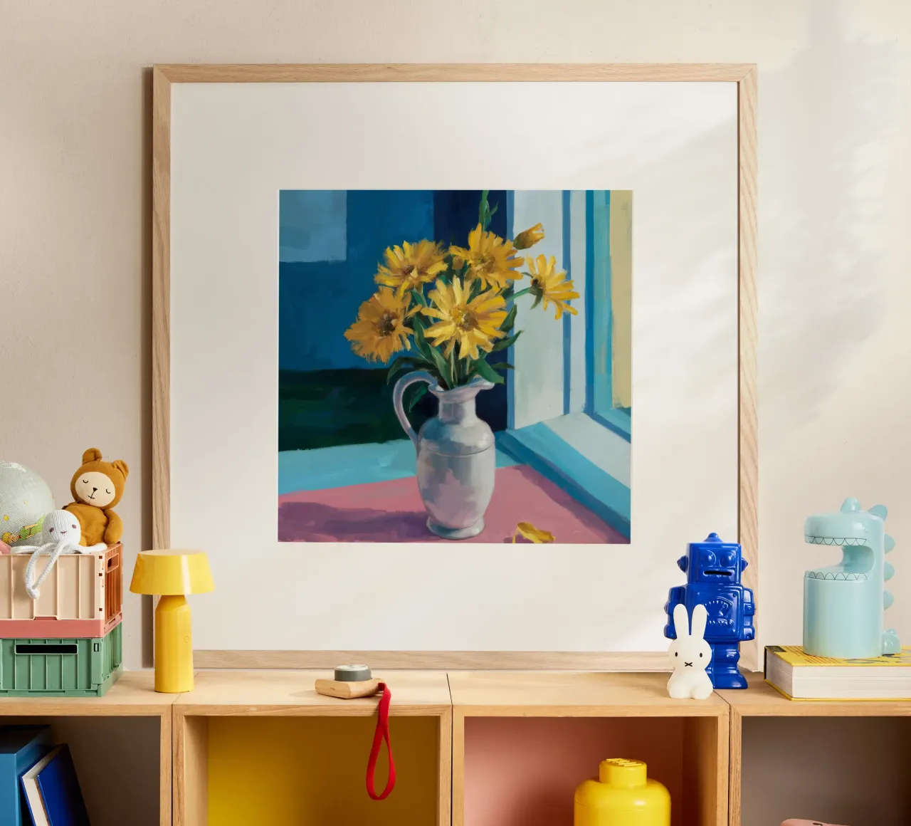 Davanzale con girasole poster con telaio in alluminio da Fable Tempa