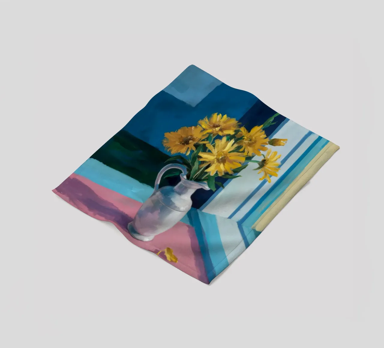 Sunflower Window Sill fleece blanket by Fable Tempa