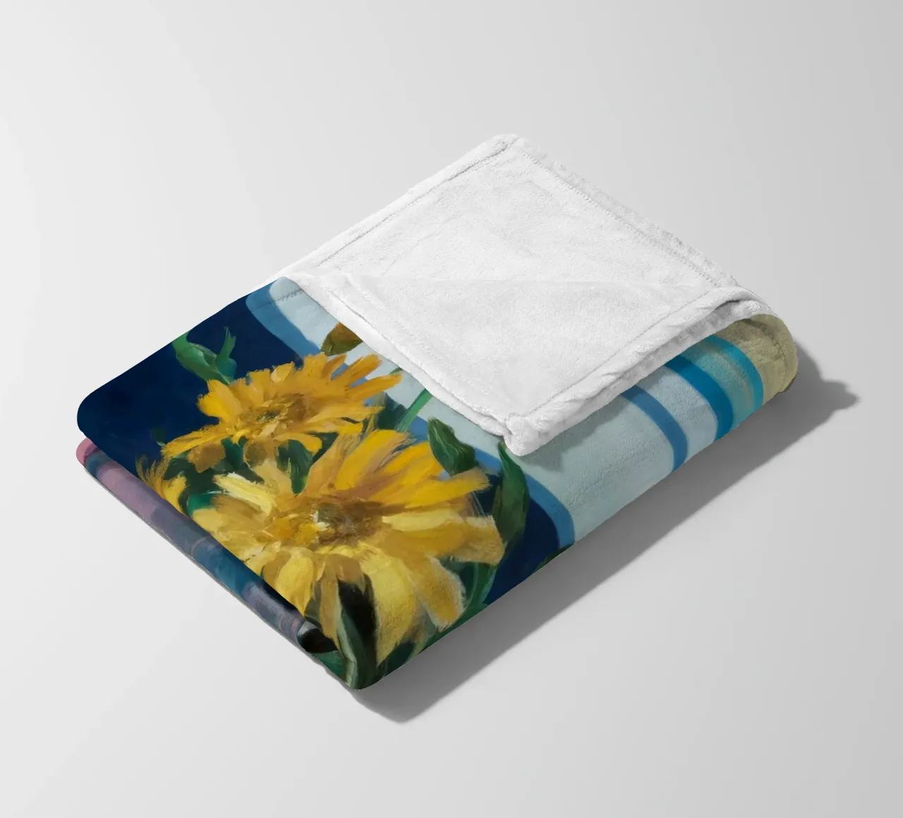 Sunflower Window Sill fleece blanket by Fable Tempa