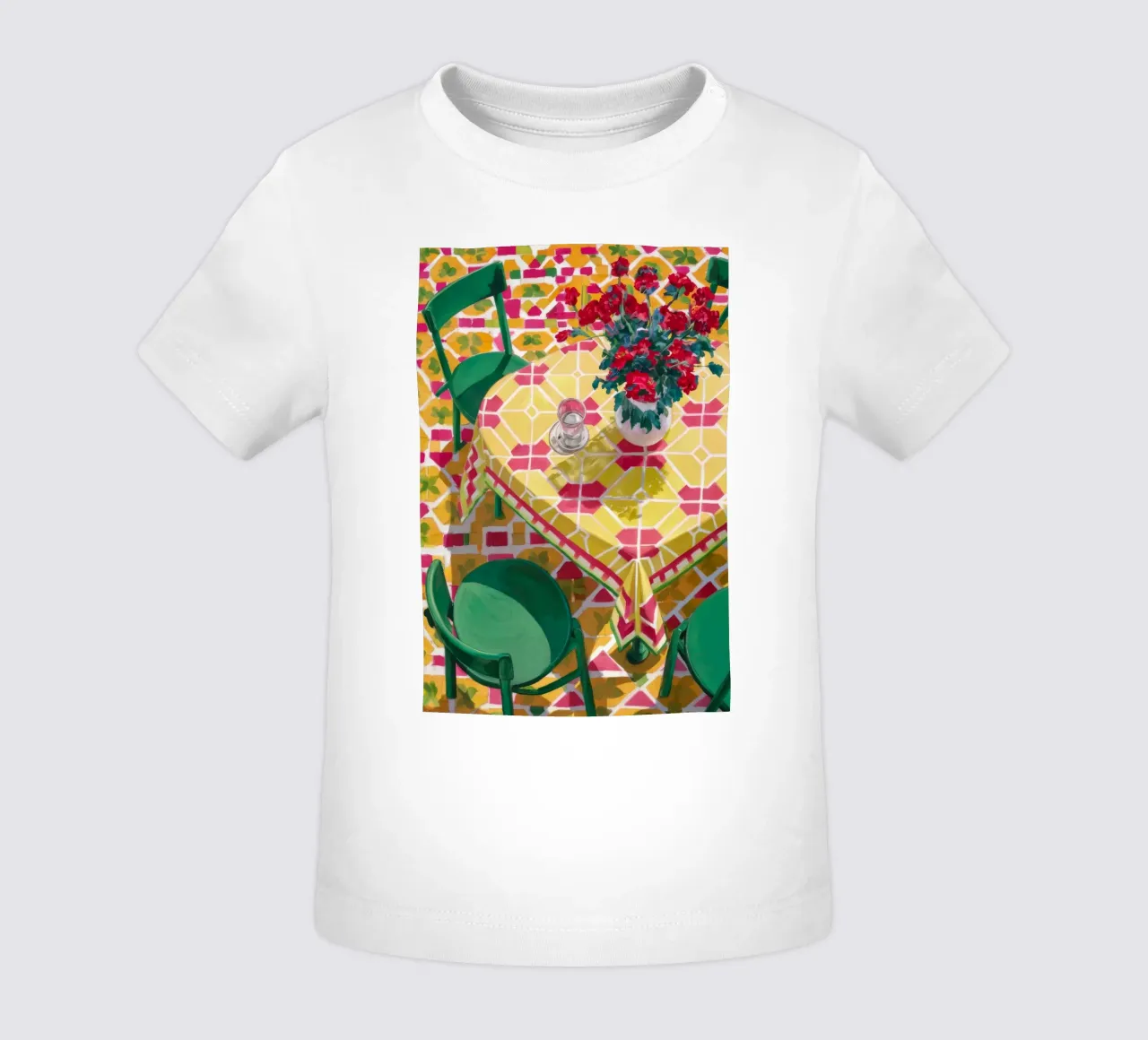 Sedia con motivo a orchidea maglietta neonato da Pan Denim