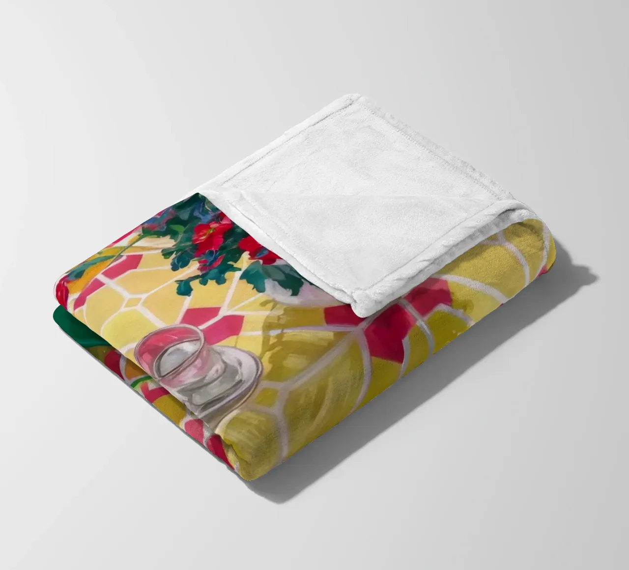 Sedia con motivo a orchidea coperta in pile da Pan Denim