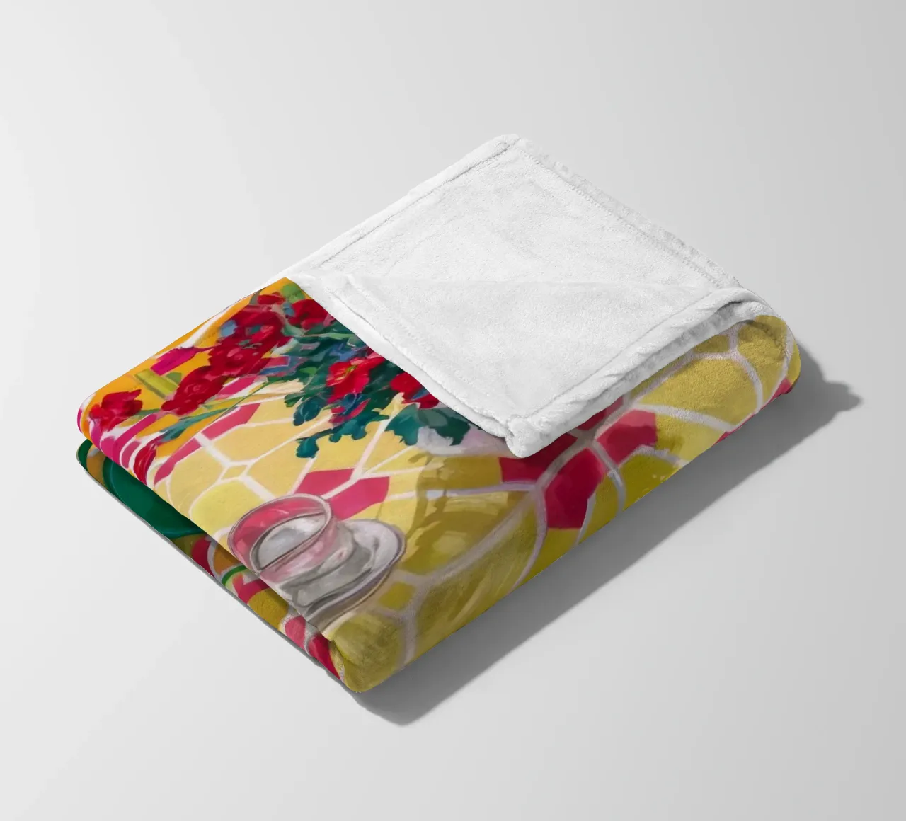 Sedia con motivo a orchidea coperta in pile da Pan Denim