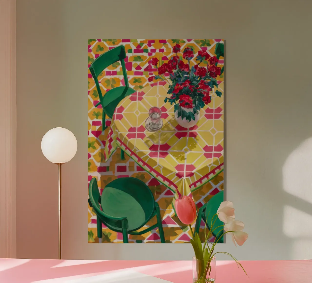Sedia con motivo a orchidea plexiglass da Pan Denim