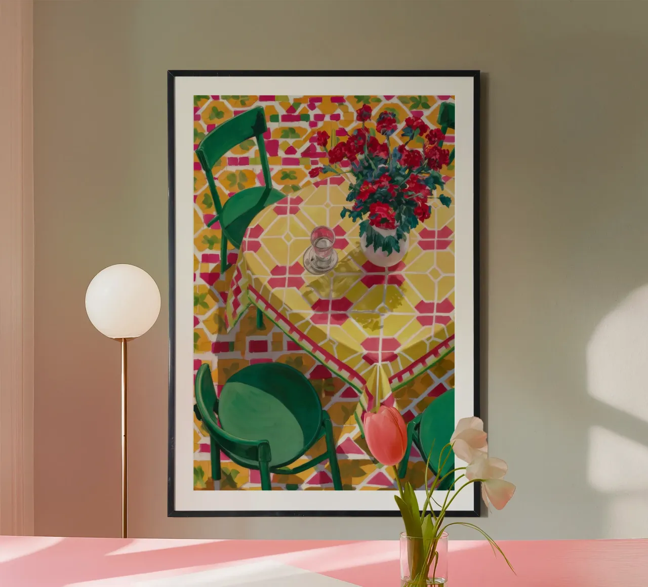Sedia con motivo a orchidea carta hahnemühle da Pan Denim