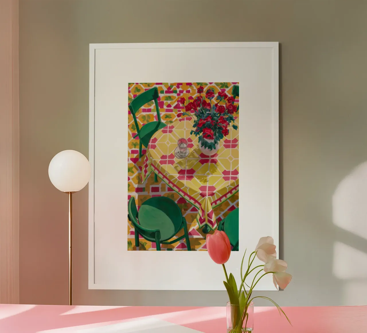 Sedia con motivo a orchidea carta hahnemühle da Pan Denim