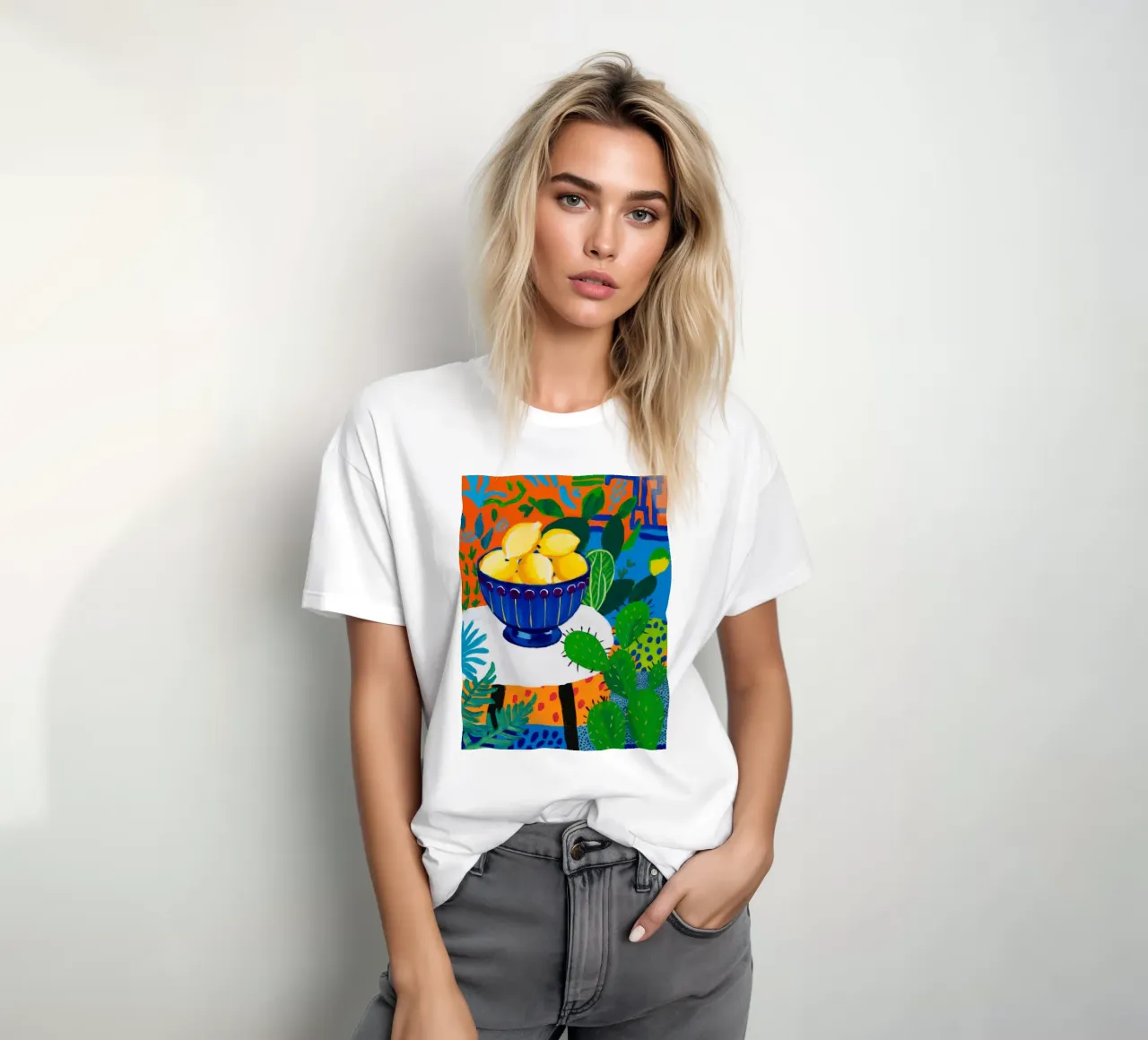 Kaktus-Zitrone-Oase T-Shirt von Tiga Bersama