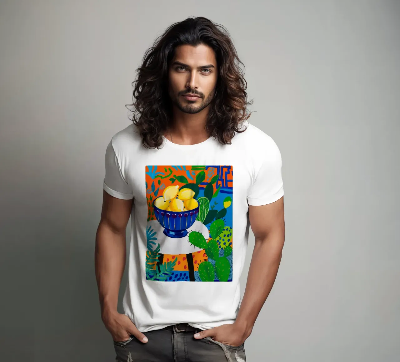 Kaktus-Zitrone-Oase T-Shirt von Tiga Bersama