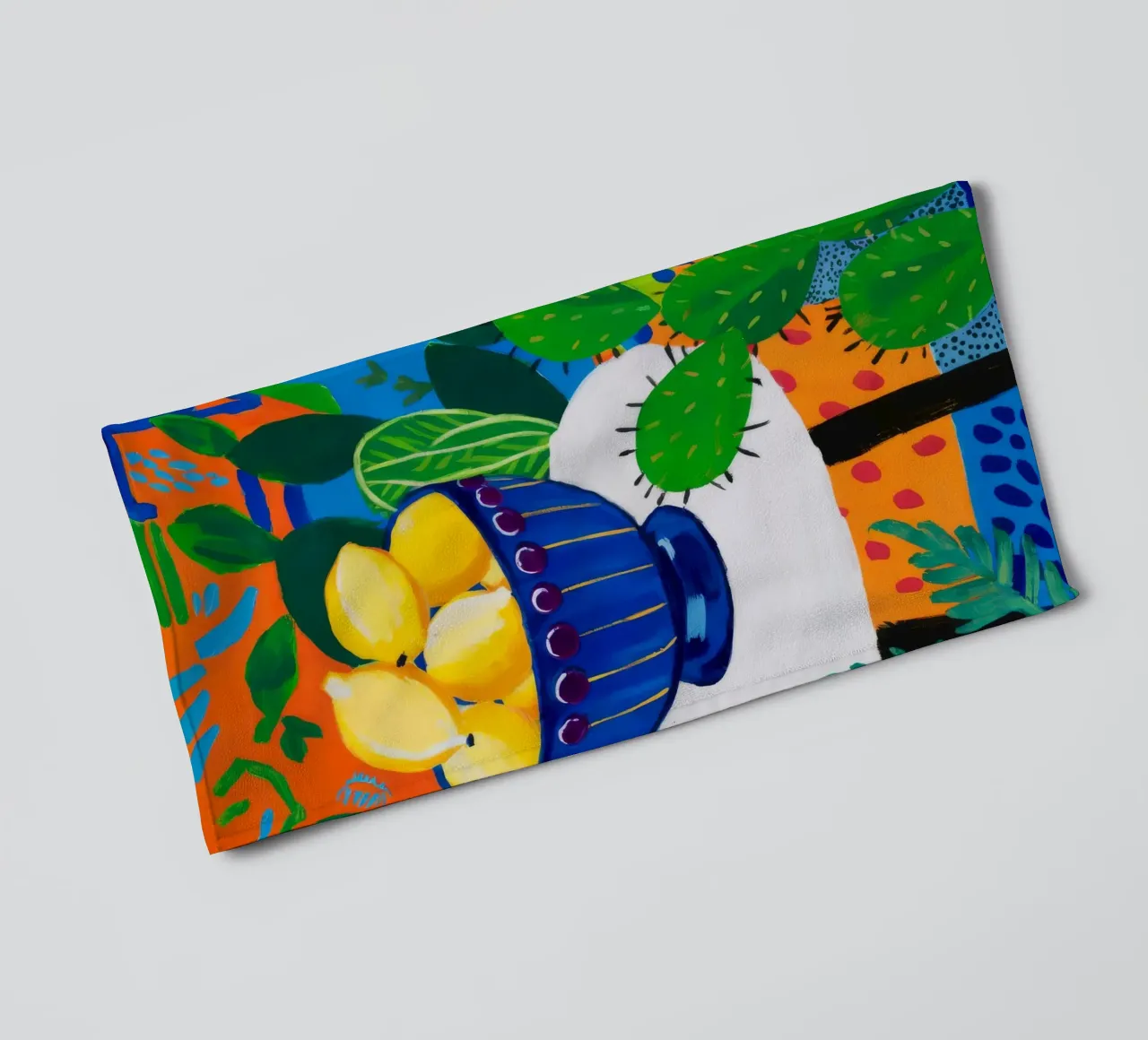 Kaktus-Zitrone-Oase Handtuch von Tiga Bersama