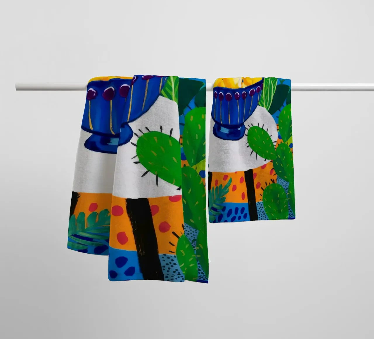 Kaktus-Zitrone-Oase Handtuch von Tiga Bersama