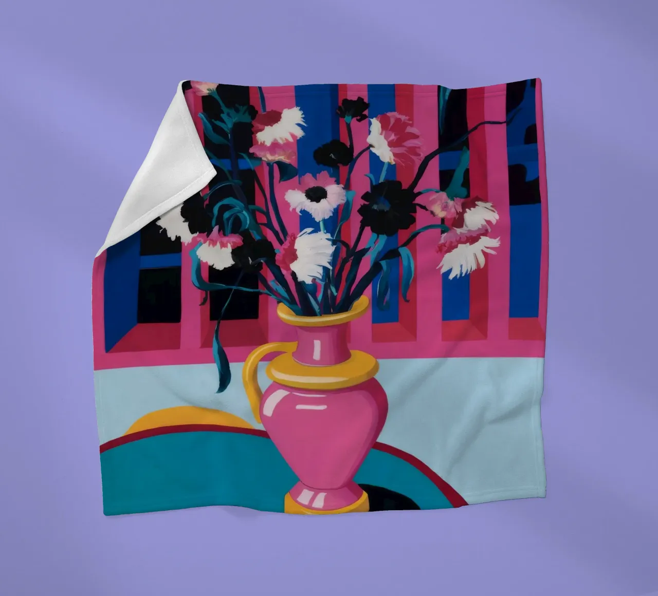 Anemoni in vaso a righe coperta in pile da Pan Denim