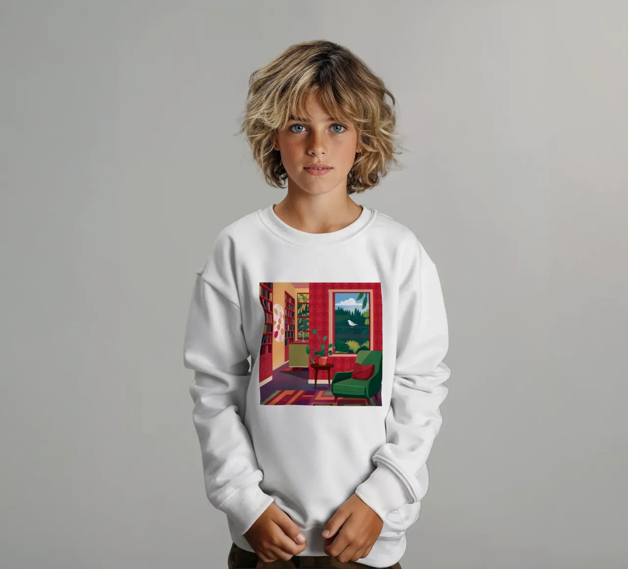 Rainbow Reading Vista kids sweatshirt by Haven Fantasy