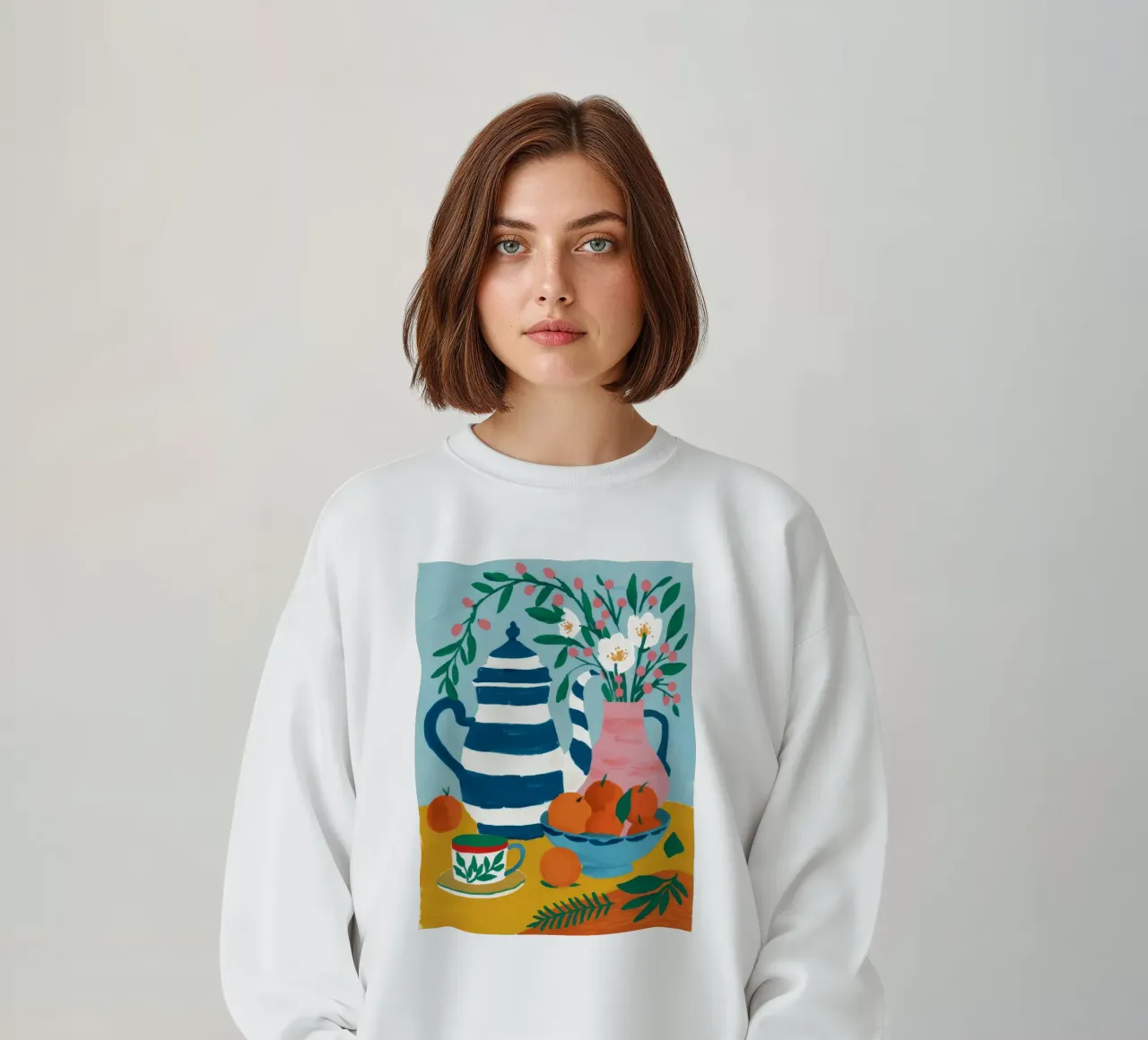 Fiori di brocca a righe felpa da Tiga Bersama