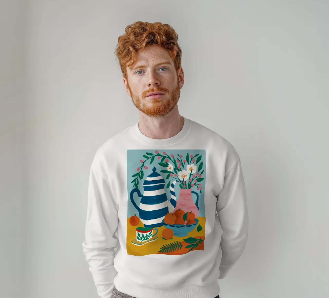 Fiori di brocca a righe felpa da Tiga Bersama