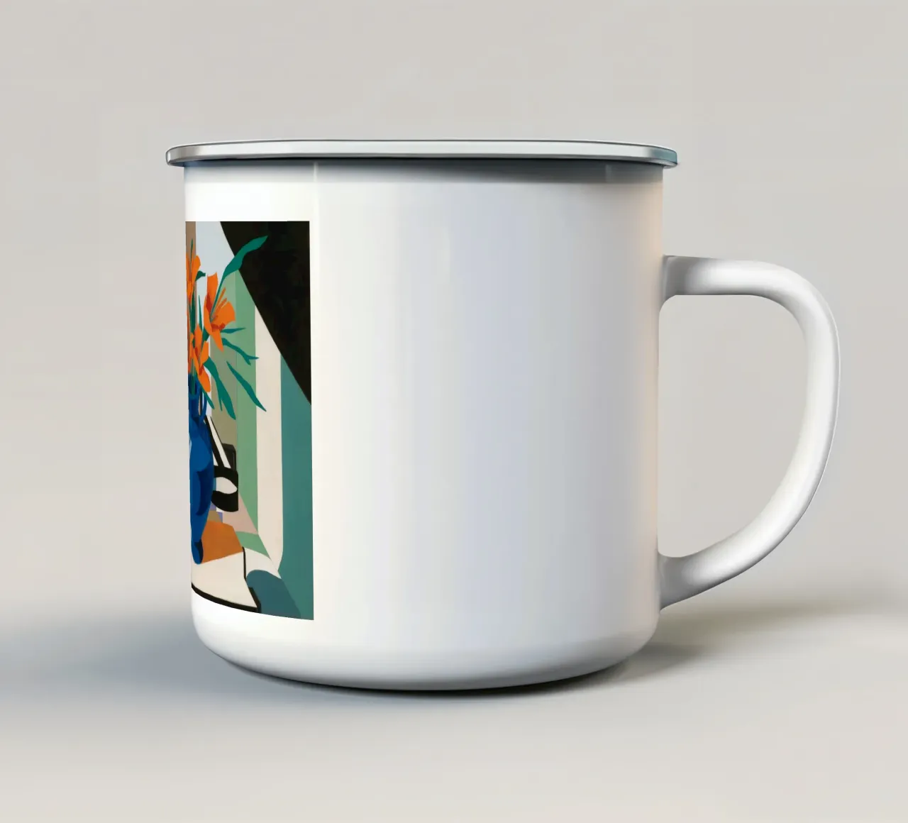 Geometria del vaso al tramonto tazza in smalto da Tiga Bersama