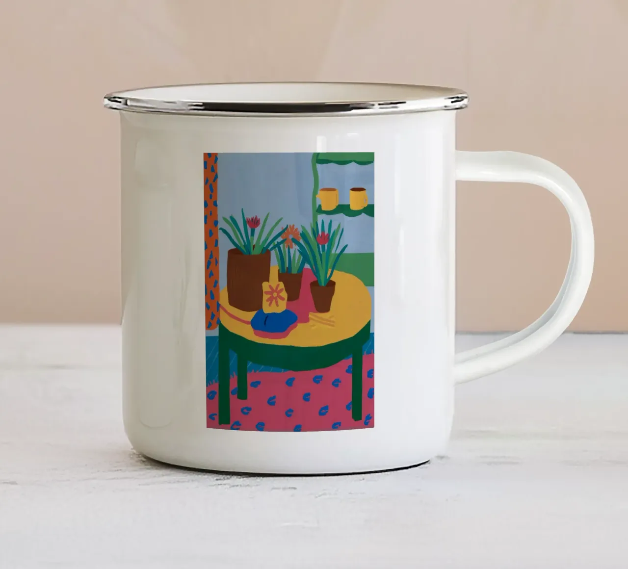 Table tranquille aux couleurs pastel mug en émail de Haven Fantasy