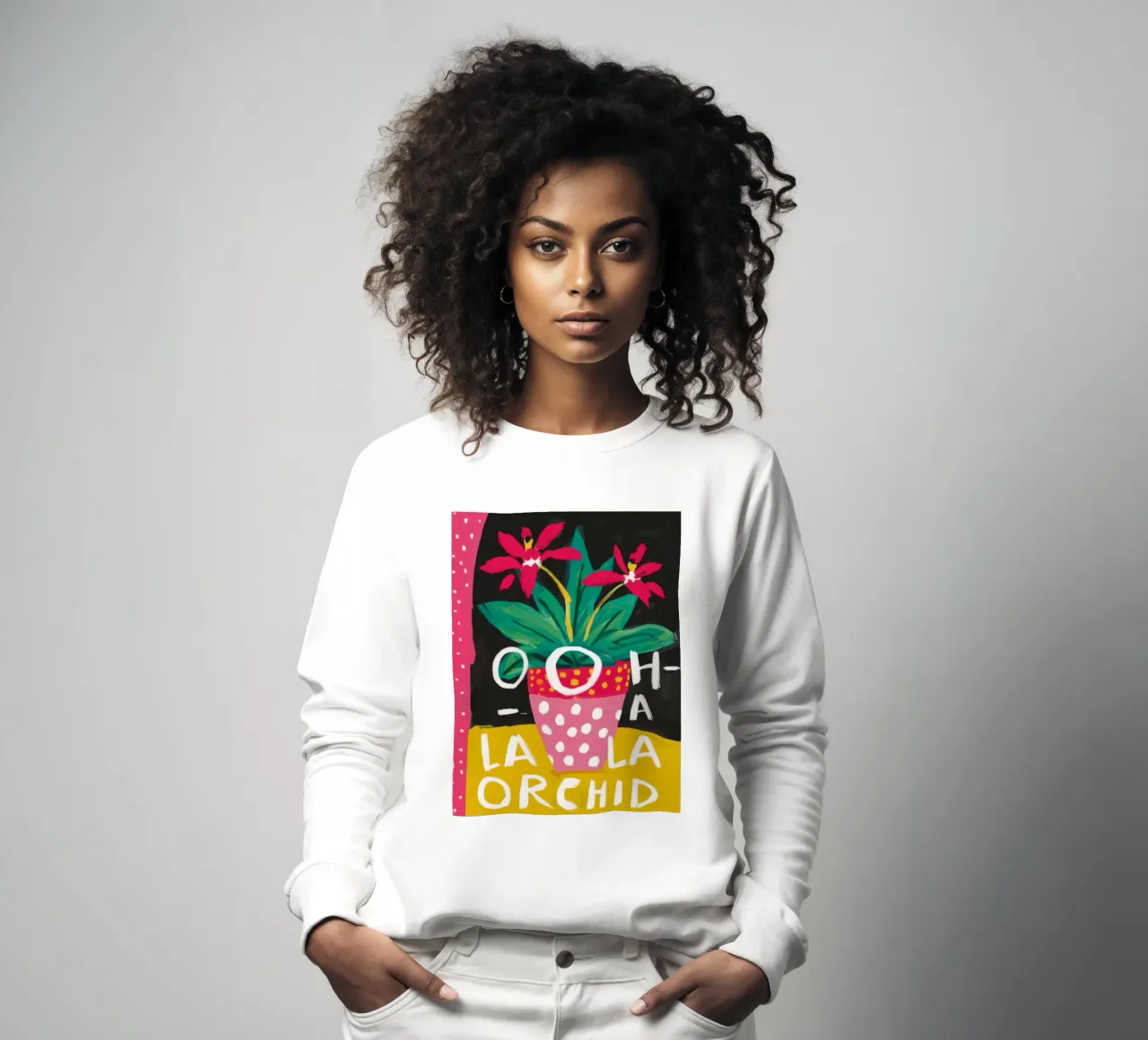Frase Orchidea Pop felpa da Pan Denim