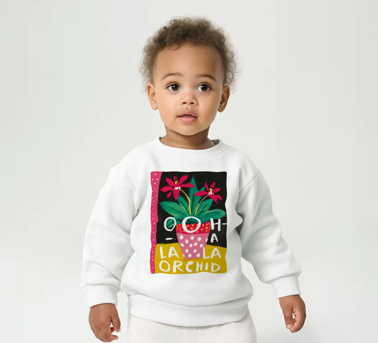 Frase Orchidea Pop felpa neonato da Pan Denim