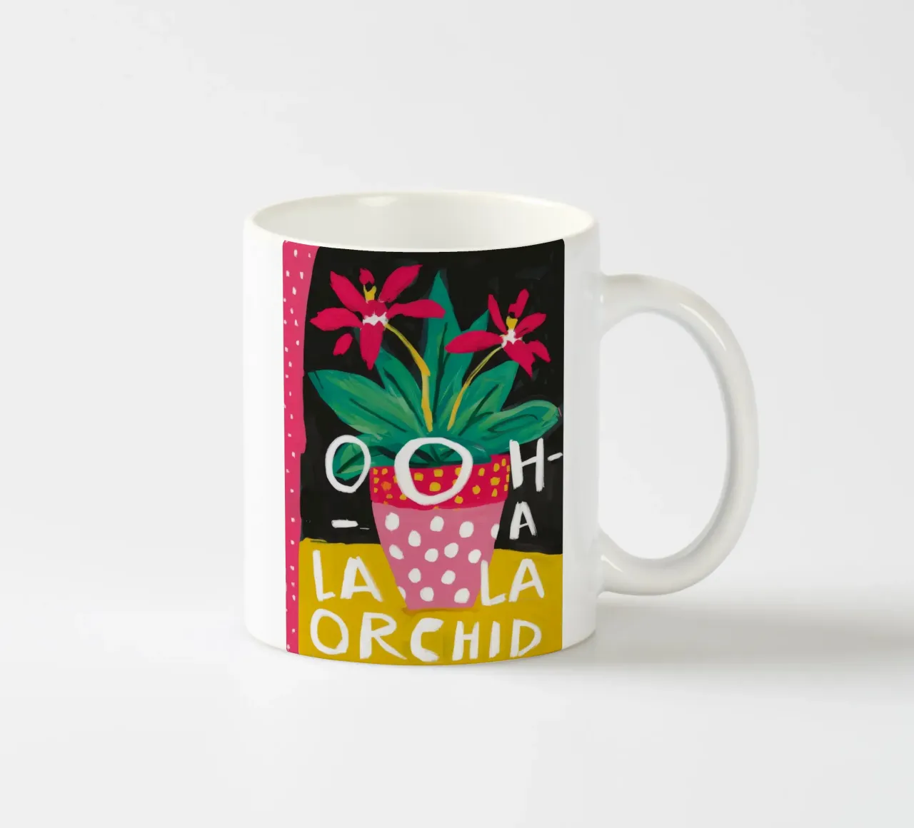 Frase Orchidea Pop tazza in ceramica da Pan Denim