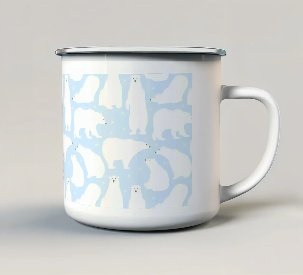 Polar Bear Pattern No 02 tazza in smalto da treechild