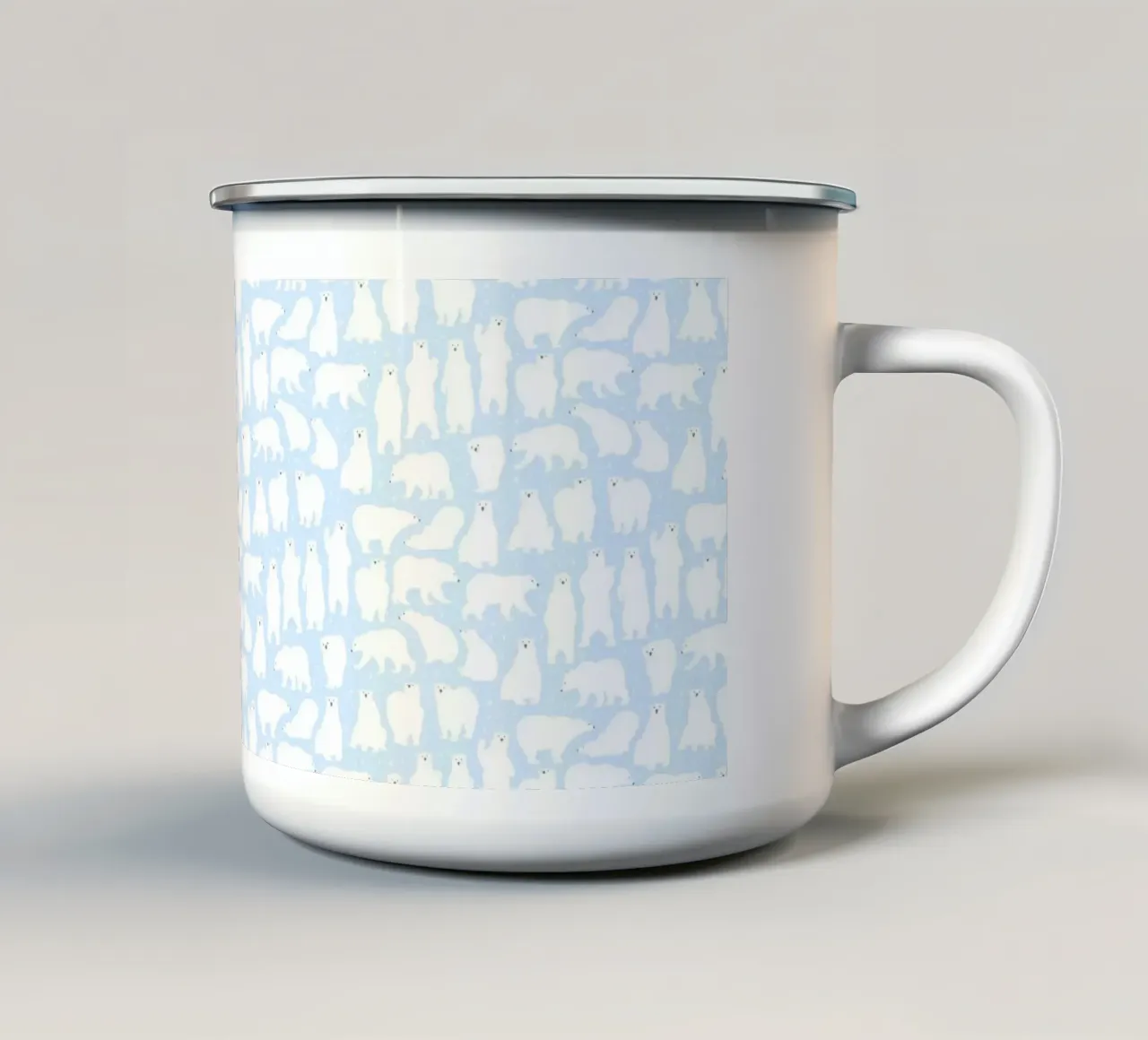 Polar Bear Pattern No 03 tazza in smalto da treechild