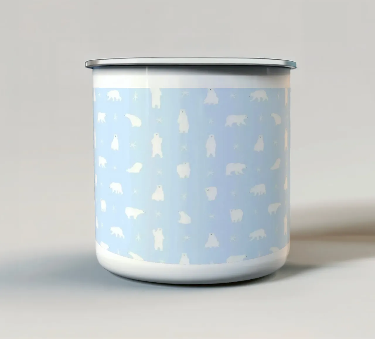 Polar Bear Pattern No 04 tazza in smalto da treechild