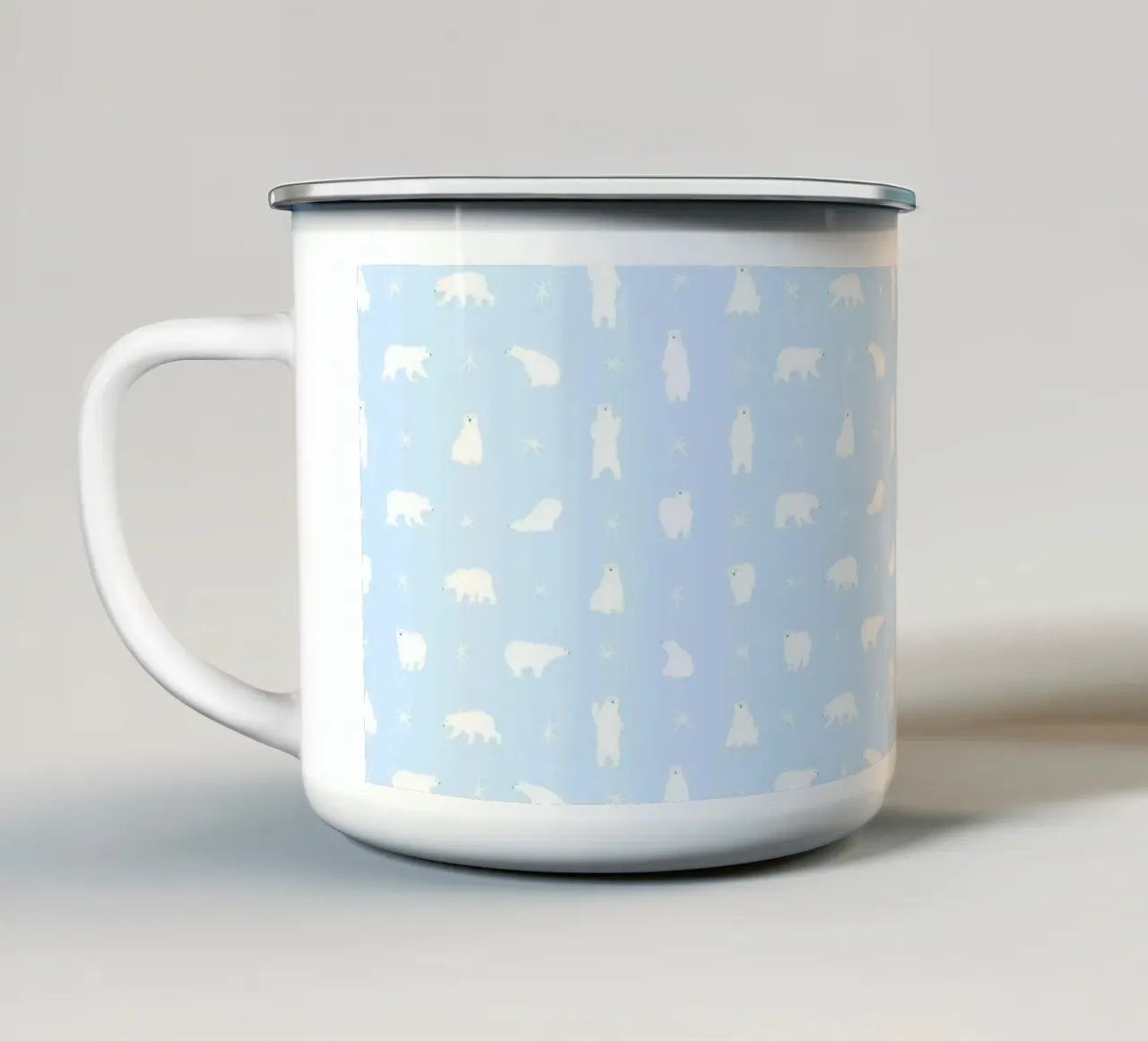 Polar Bear Pattern No 04 tazza in smalto da treechild