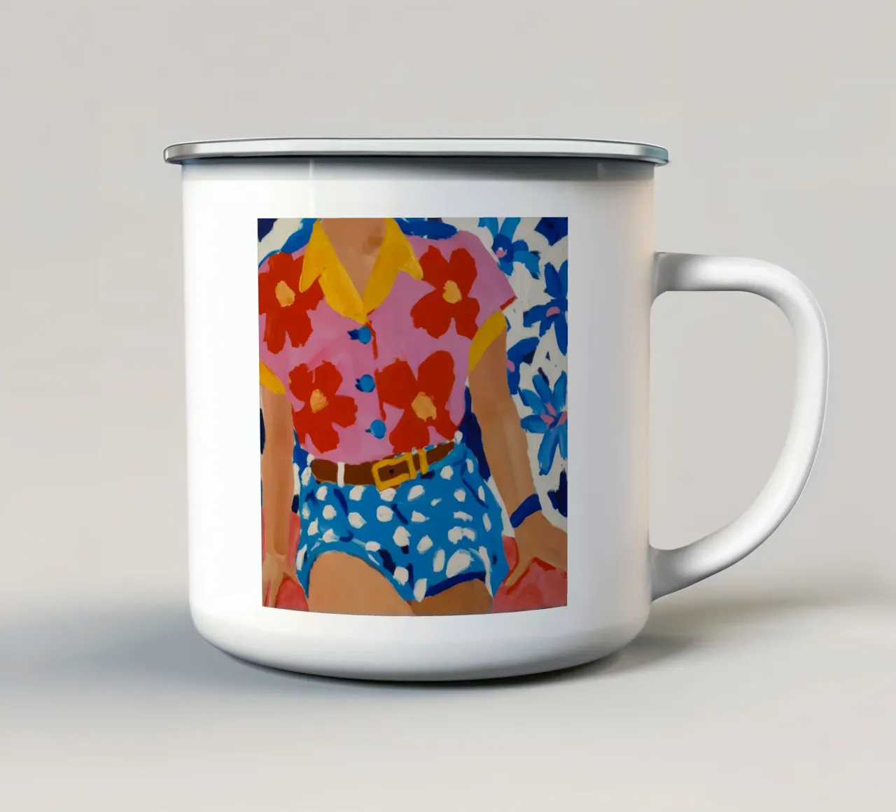 Estate a pois tazza in smalto da Tiga Bersama
