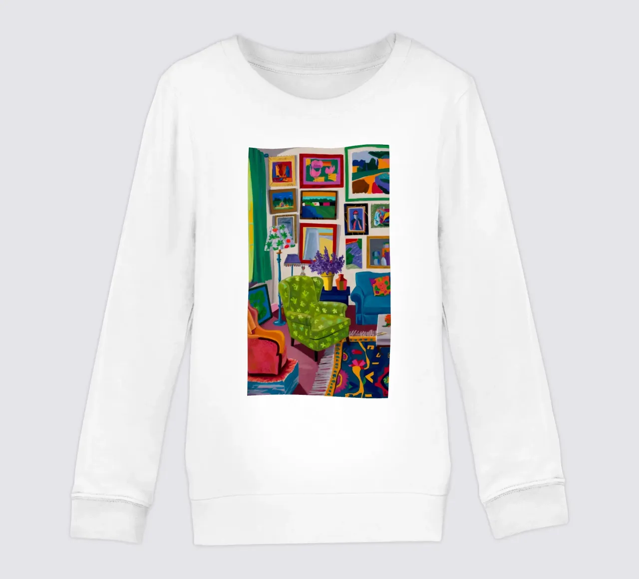 Maximalist Gallery Desk kids sweatshirt by Haven Fantasy