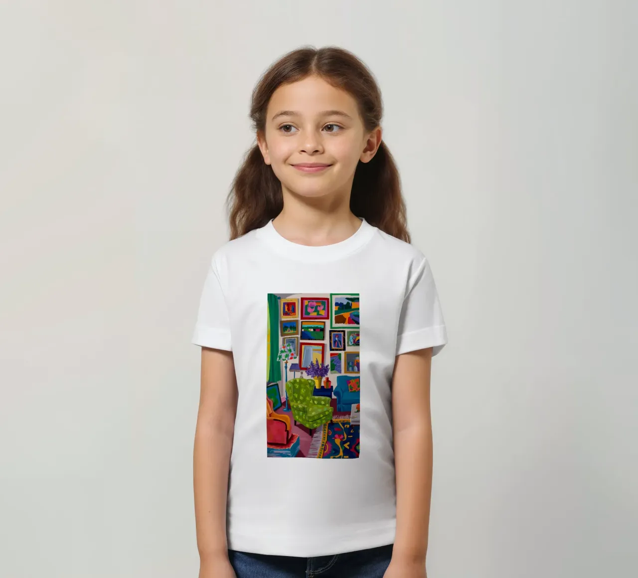 Maximalist Gallery Desk kids t-shirt by Haven Fantasy
