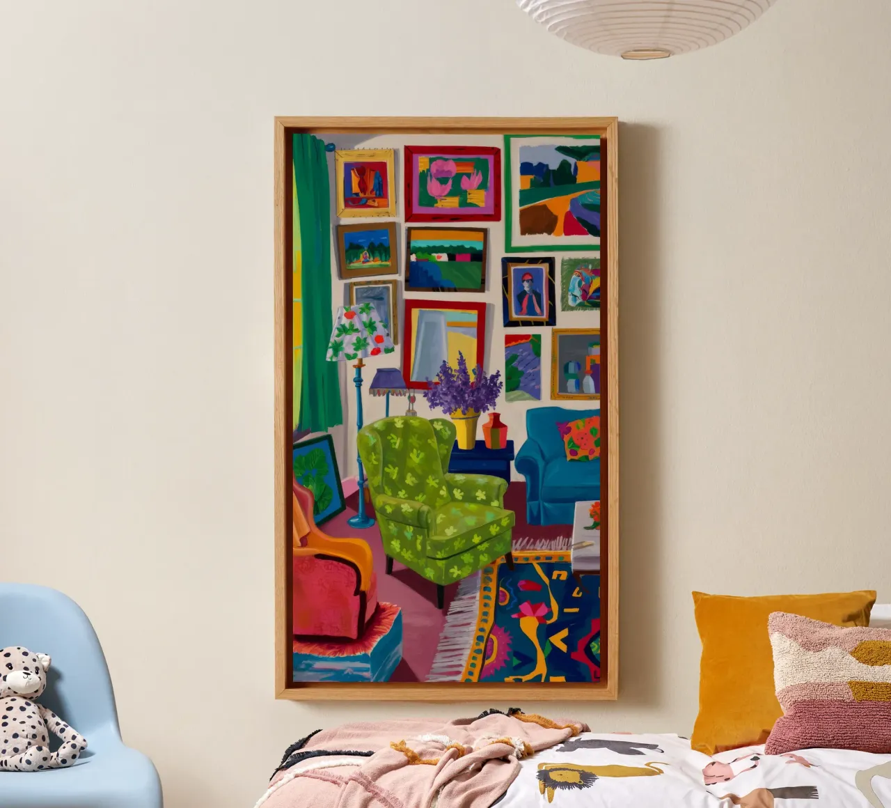 Maximalist Gallery Desk canvas with Floater frame by Haven Fantasy