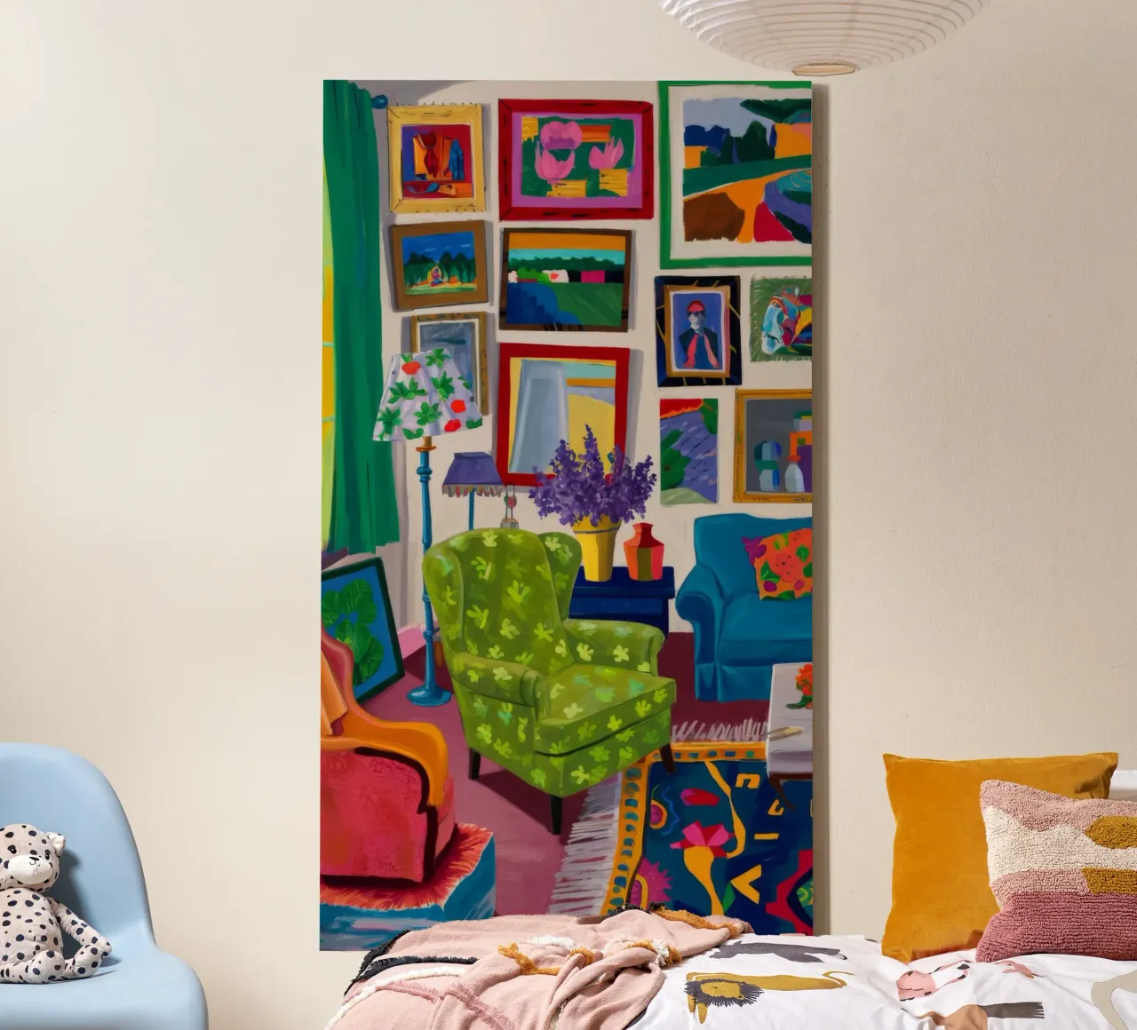 Maximalist Gallery Desk canvas with Floater frame by Haven Fantasy