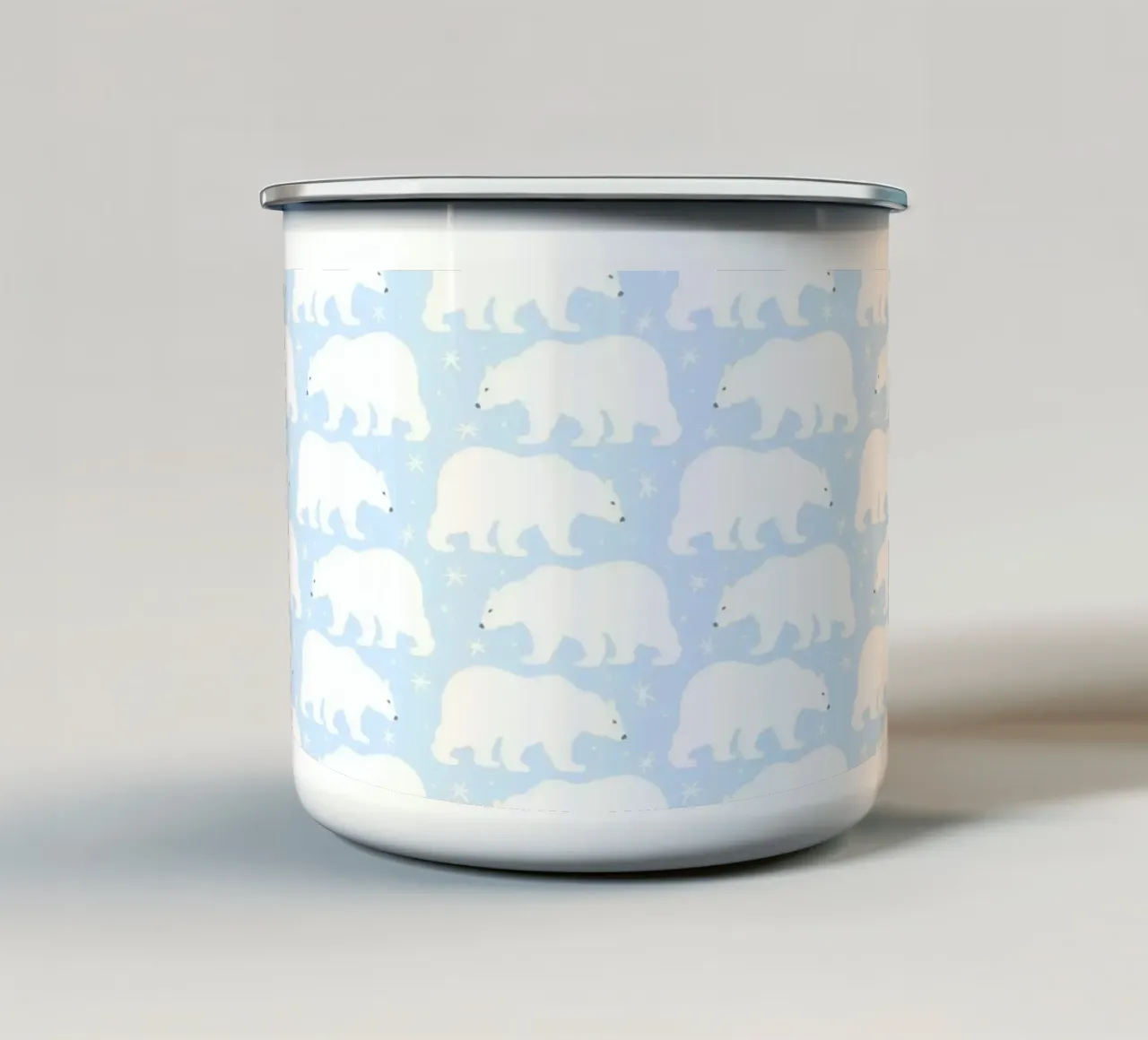 Polar Bear Pattern No 05 tazza in smalto da treechild