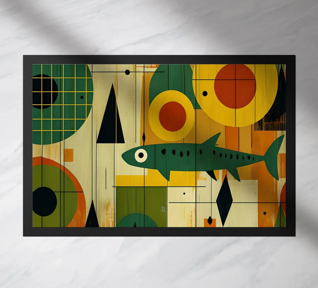 Arte abstracto de mediados de siglo sobre peces felpudo de 🥝 KIWI STORE