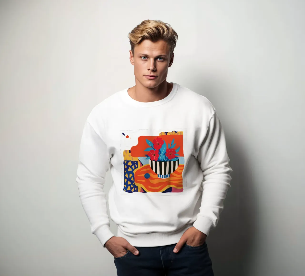Abstract Stripe Boeket sweatshirt van Tiga Bersama