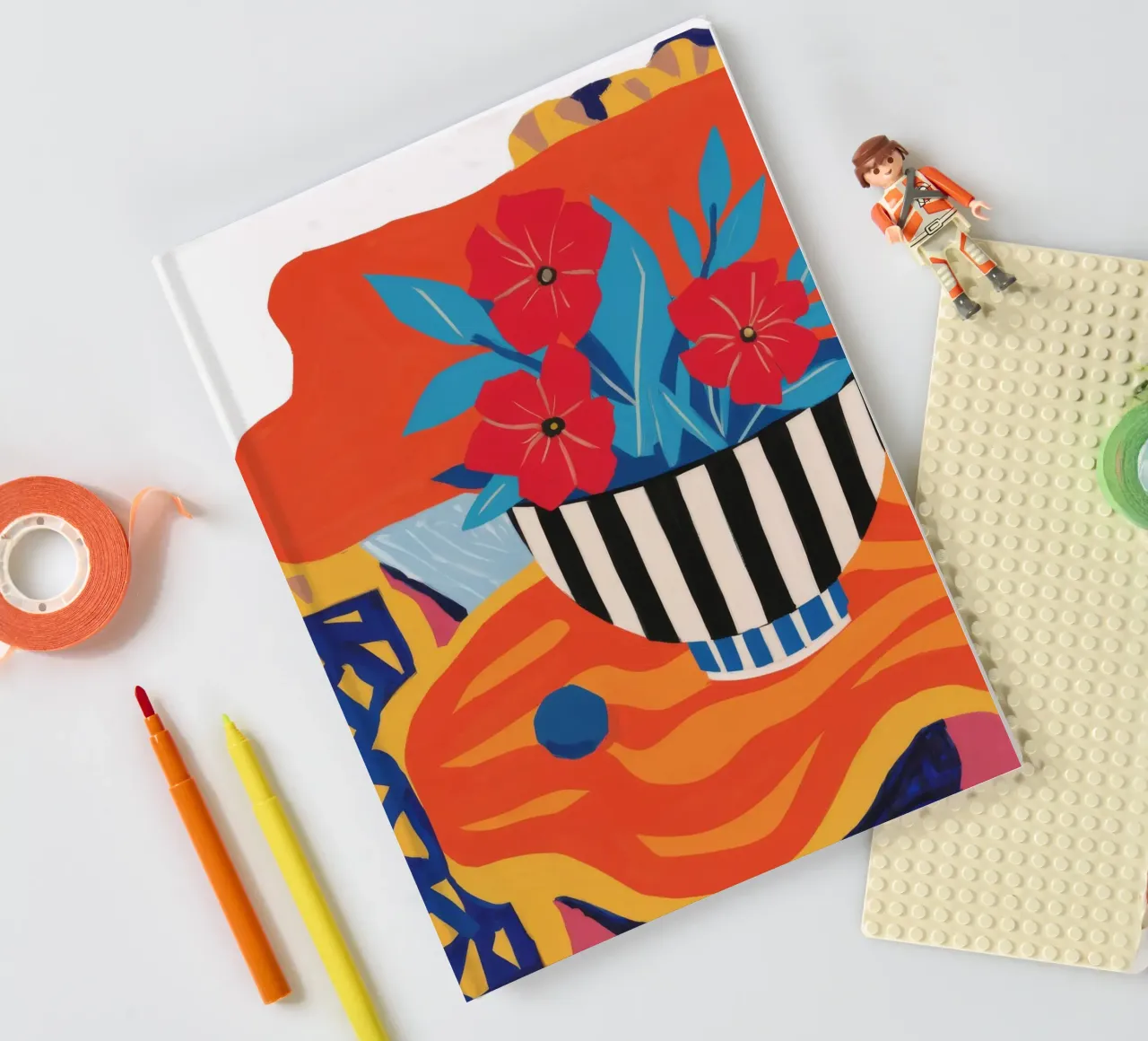 Abstract Stripe Bouquet notebook by Tiga Bersama