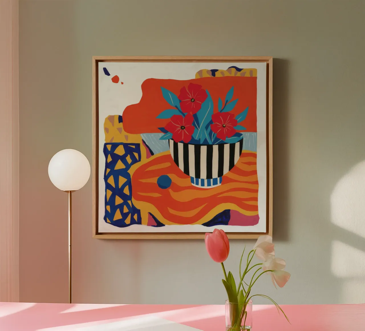 Abstract Stripe Bouquet canvas by Tiga Bersama