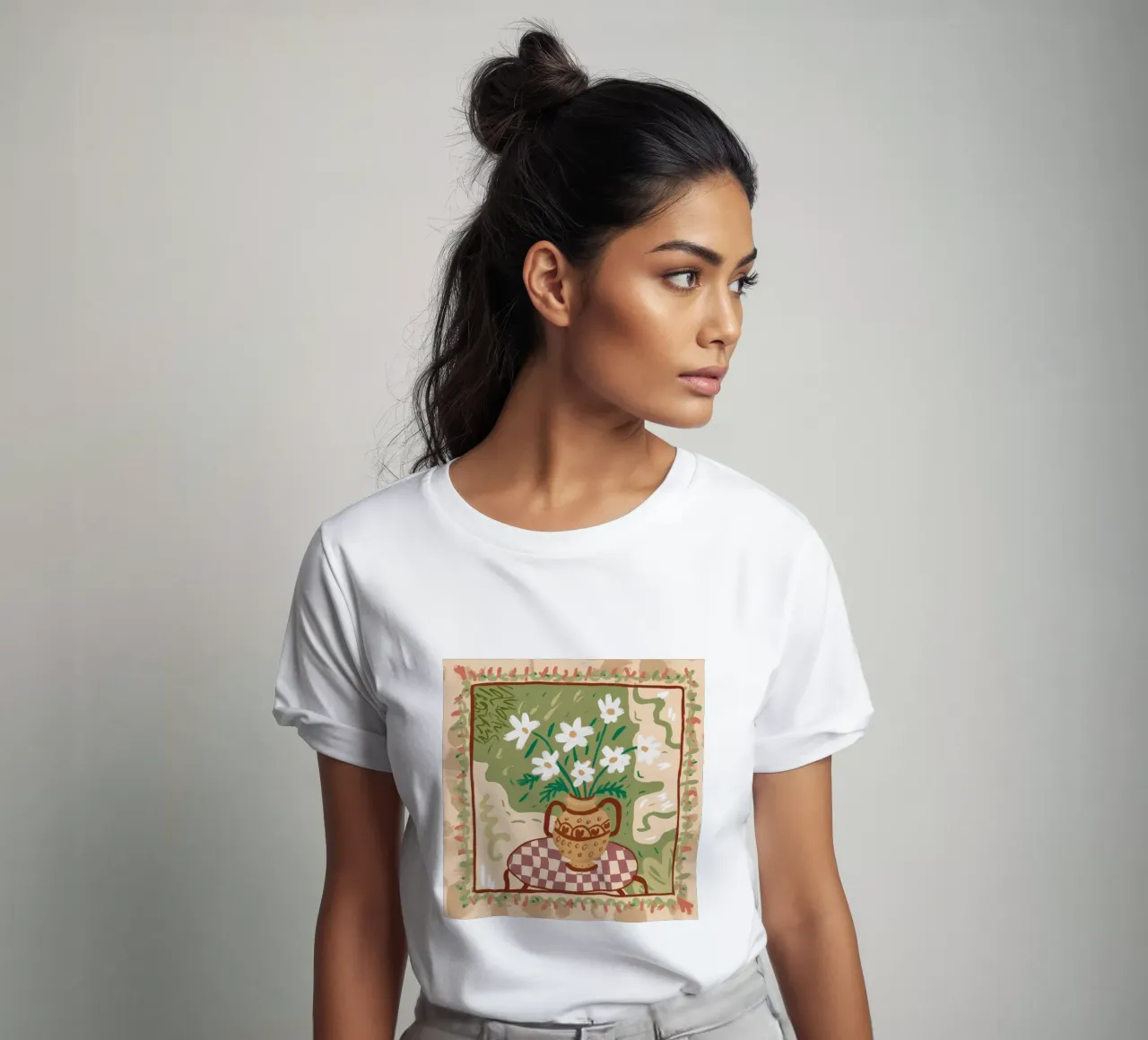 Arazzo giglio a scacchi t-shirt da Pan Denim