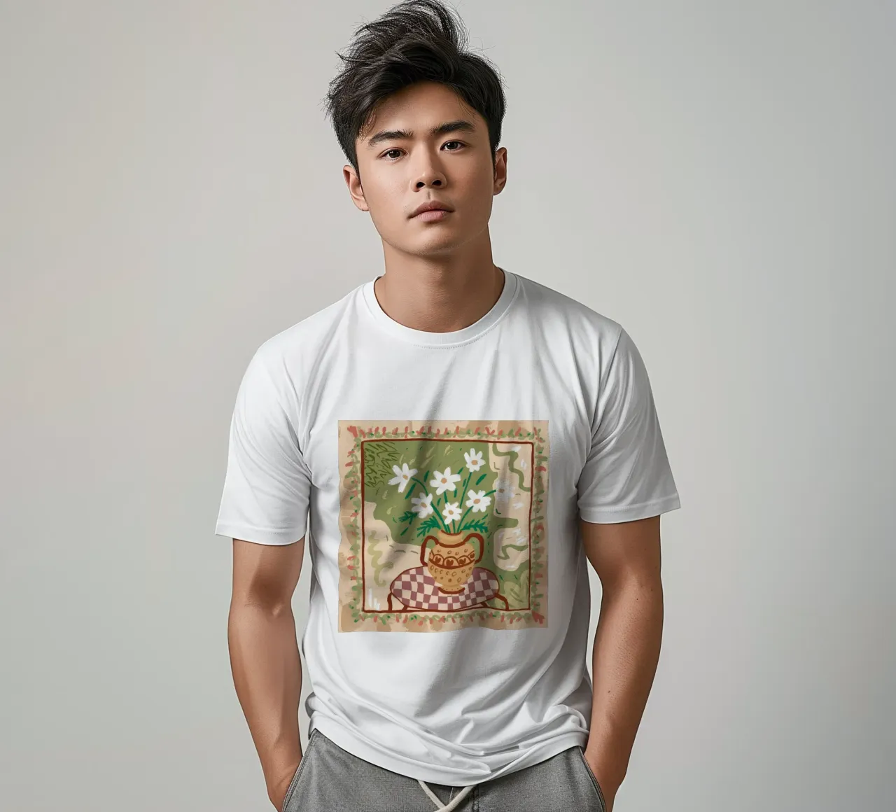 Arazzo giglio a scacchi t-shirt da Pan Denim