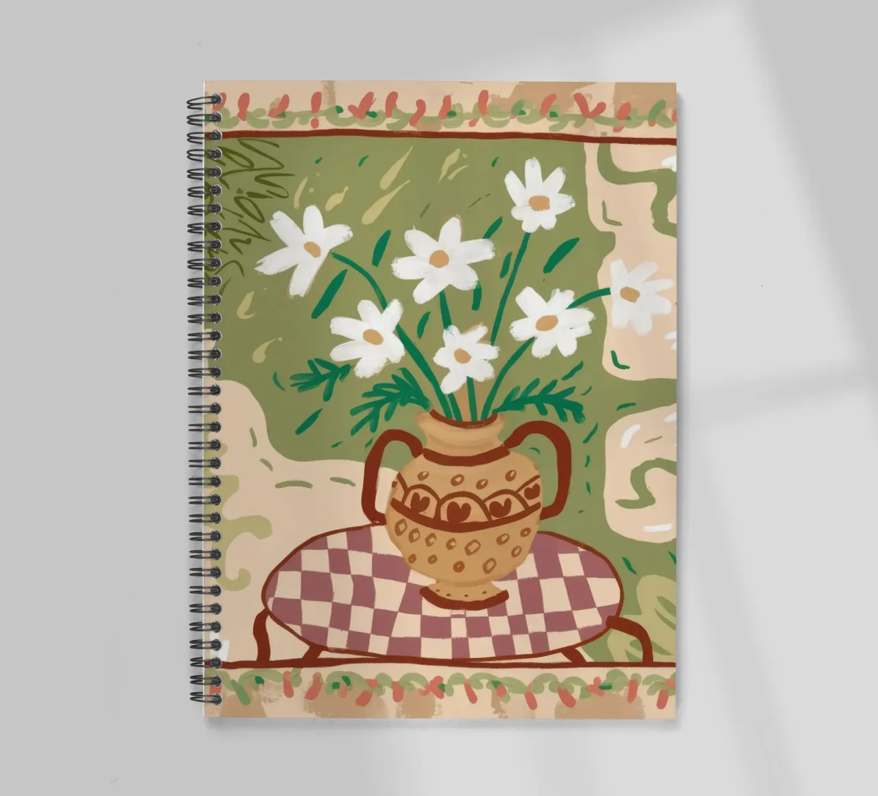 Checkered Lily Tapestry spiral notebook by Pan Denim